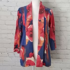 Neiman Marcus Cashmere Watercolor Cardigan Sweater